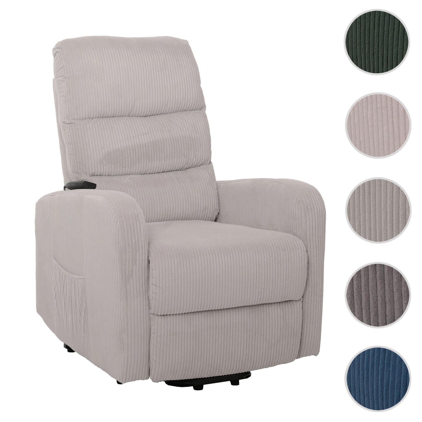 Cosmo Casa - TV Relaxfauteuil - Sta-Op Functie - Metaal - Textielkoord - Lichtgrijs