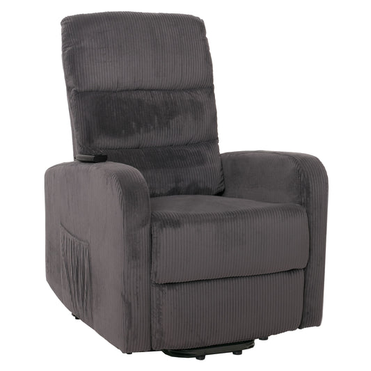 Cosmo Casa - TV Relaxstoel - Sta-Op Functie - Metaal - Textielkoord - Donkergrijs