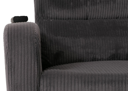 Cosmo Casa - TV Relaxstoel - Sta-Op Functie - Metaal - Textielkoord - Donkergrijs