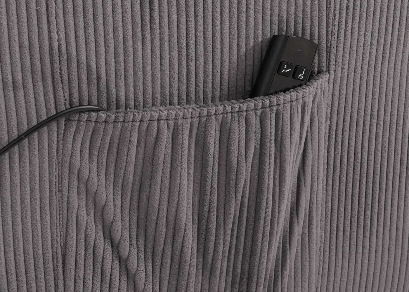 Cosmo Casa - TV Relaxstoel - Sta-Op Functie - Metaal - Textielkoord - Donkergrijs