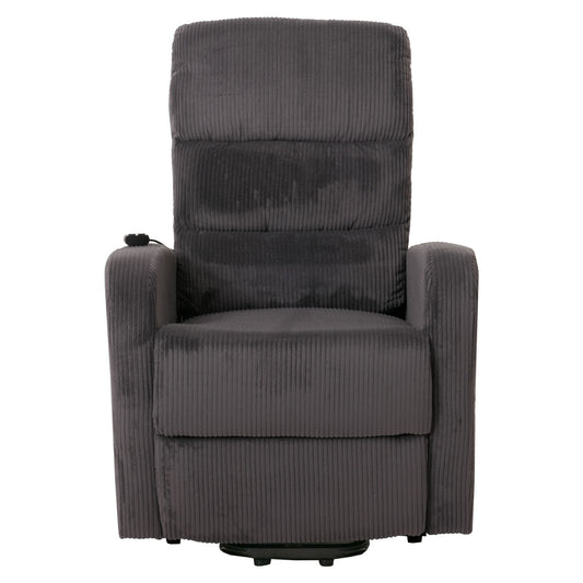 Cosmo Casa - TV Relaxstoel - Sta-Op Functie - Metaal - Textielkoord - Donkergrijs