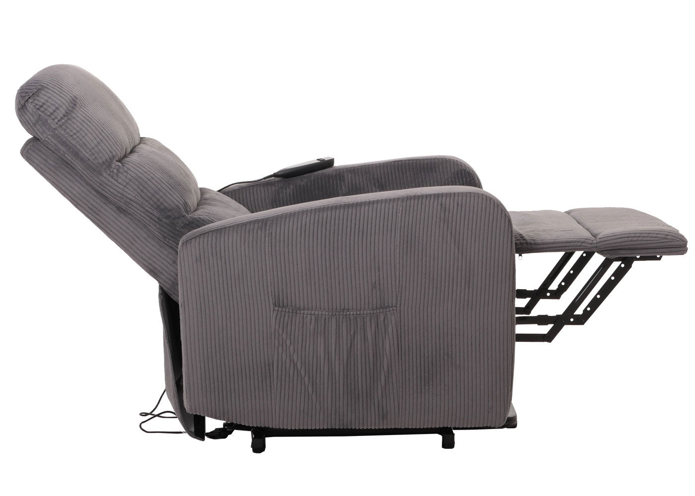 Cosmo Casa - TV Relaxstoel - Sta-Op Functie - Metaal - Textielkoord - Donkergrijs