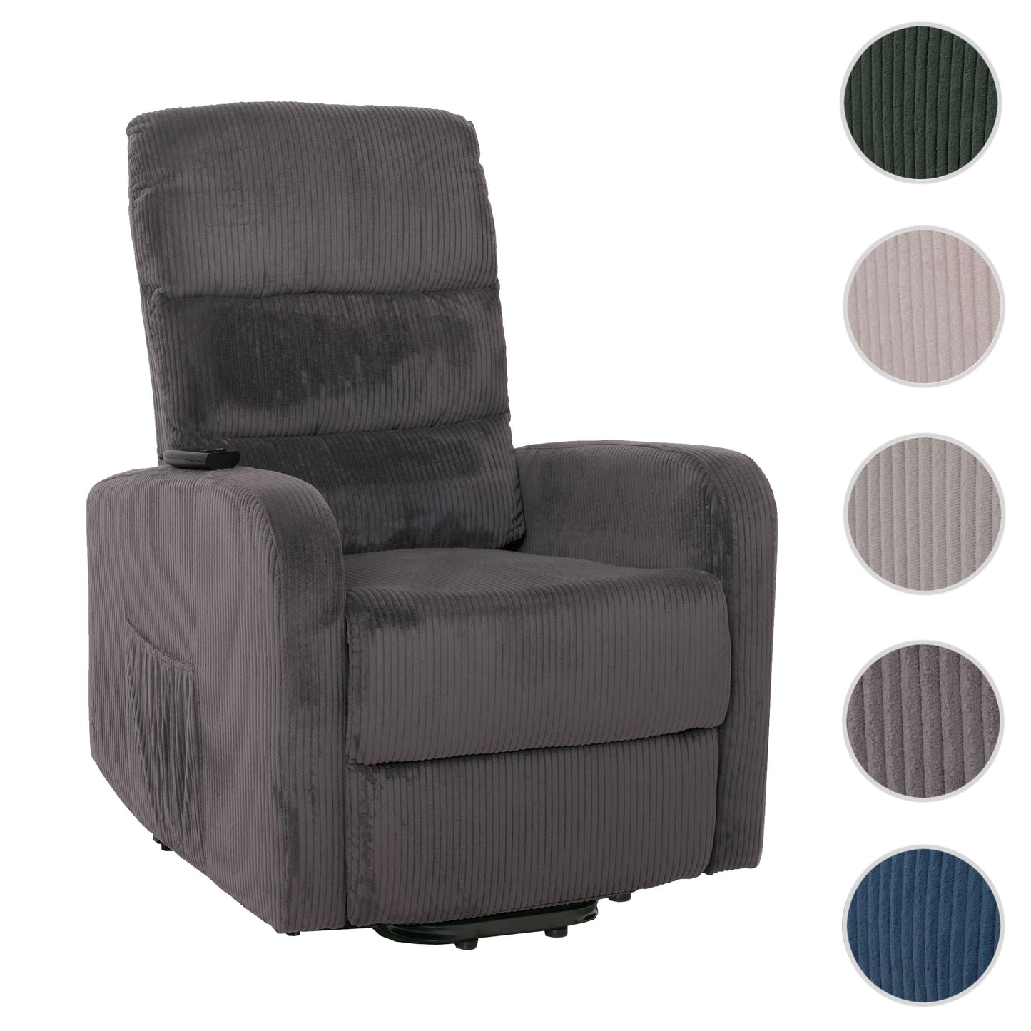 Cosmo Casa - TV Relaxstoel - Sta-Op Functie - Metaal - Textielkoord - Donkergrijs