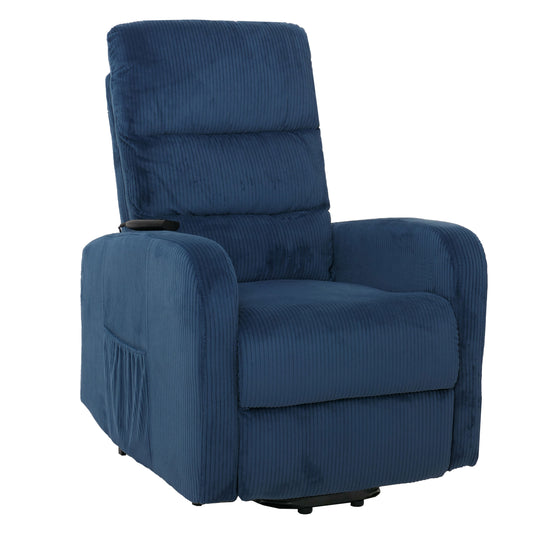 Cosmo Casa - TV Relaxstoel - Sta-Op Functie - Metaal - Textielkoord - Blauw