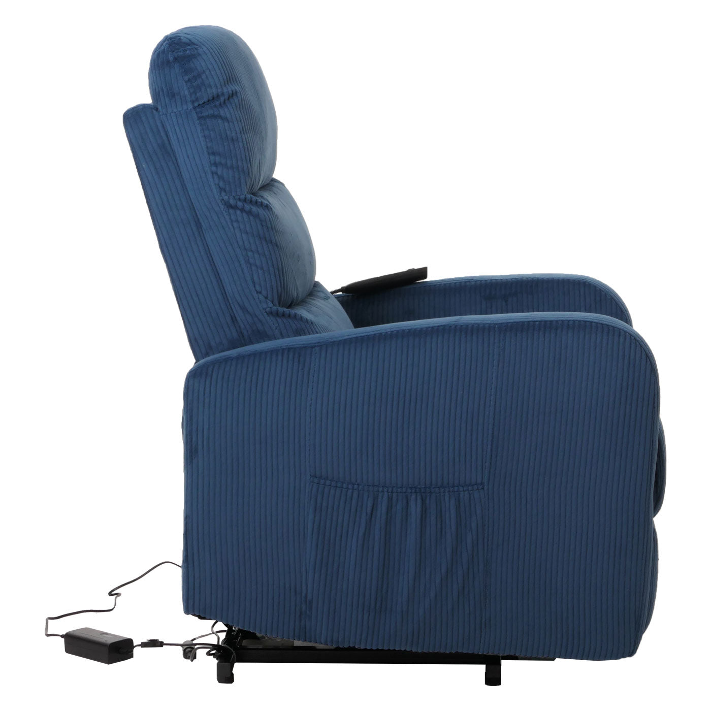 Cosmo Casa - TV Relaxstoel - Sta-Op Functie - Metaal - Textielkoord - Blauw