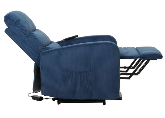 Cosmo Casa - TV Relaxstoel - Sta-Op Functie - Metaal - Textielkoord - Blauw