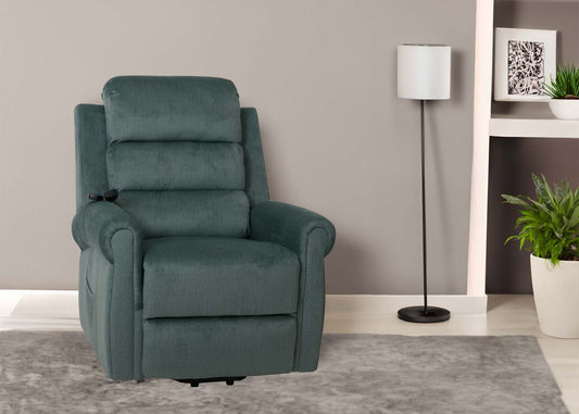 Cosmo Casa - TV-Relaxstoel - Relaxfauteuil met Ligfunctie, Massage en Verwarming - Chenille Textiel - Blauwgroen
