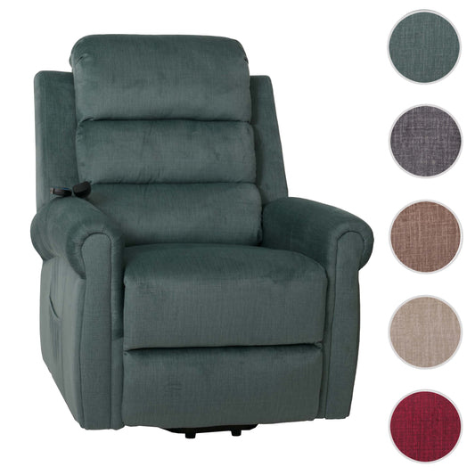 Cosmo Casa - TV-Relaxstoel - Relaxfauteuil met Ligfunctie, Massage en Verwarming - Chenille Textiel - Blauwgroen