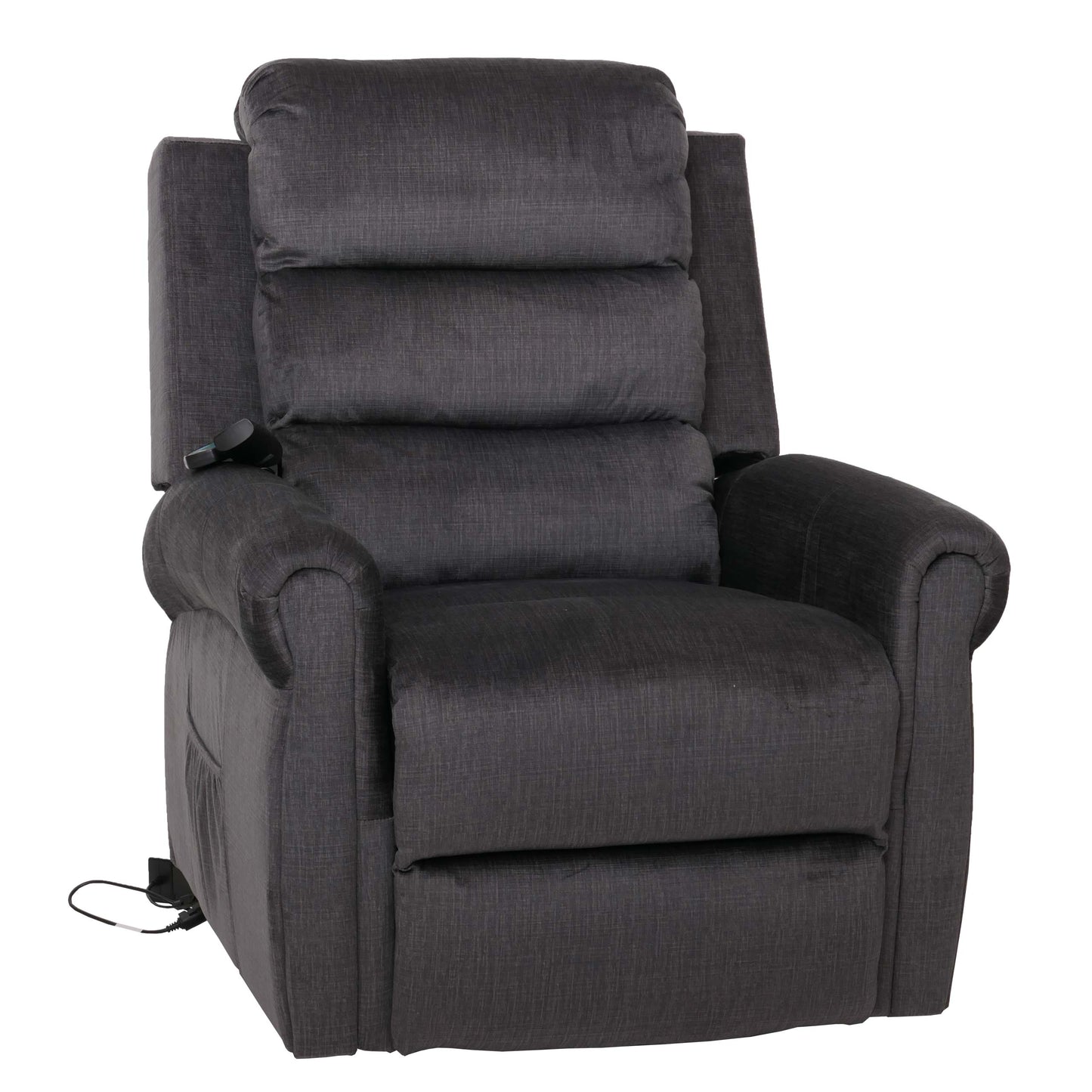 Cosmo Casa - TV-Relaxstoel - Relaxfauteuil met Ligfunctie, Massage en Verwarming - Chenille Textiel - Donkergrijs