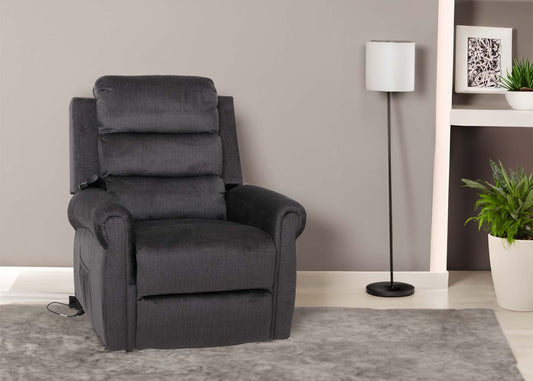 Cosmo Casa - TV-Relaxstoel - Relaxfauteuil met Ligfunctie, Massage en Verwarming - Chenille Textiel - Donkergrijs