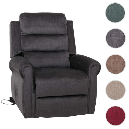 Cosmo Casa - TV-Relaxstoel - Relaxfauteuil met Ligfunctie, Massage en Verwarming - Chenille Textiel - Donkergrijs
