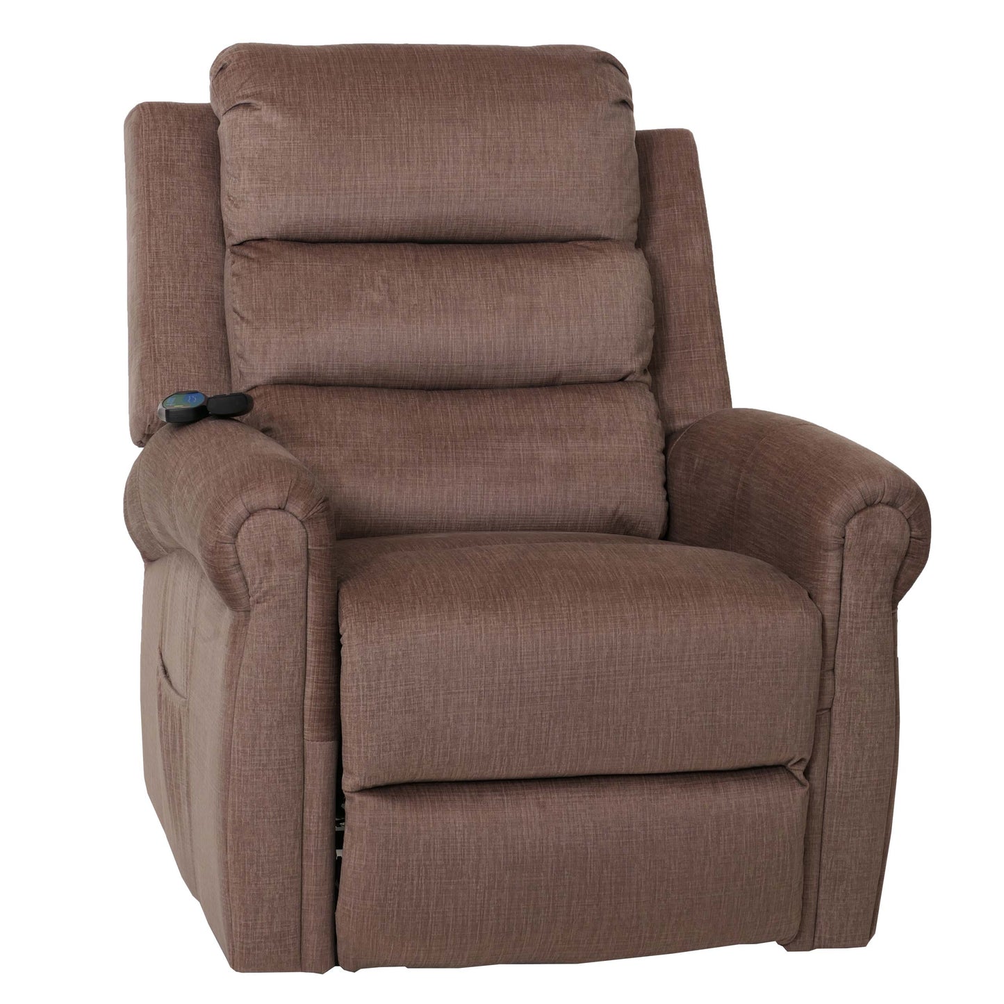 Cosmo Casa - TV-Relaxstoel - Relaxfauteuil met Ligfunctie, Sta-Op-Hulp, Massage en Verwarming - Chenille Textiel - Bruin