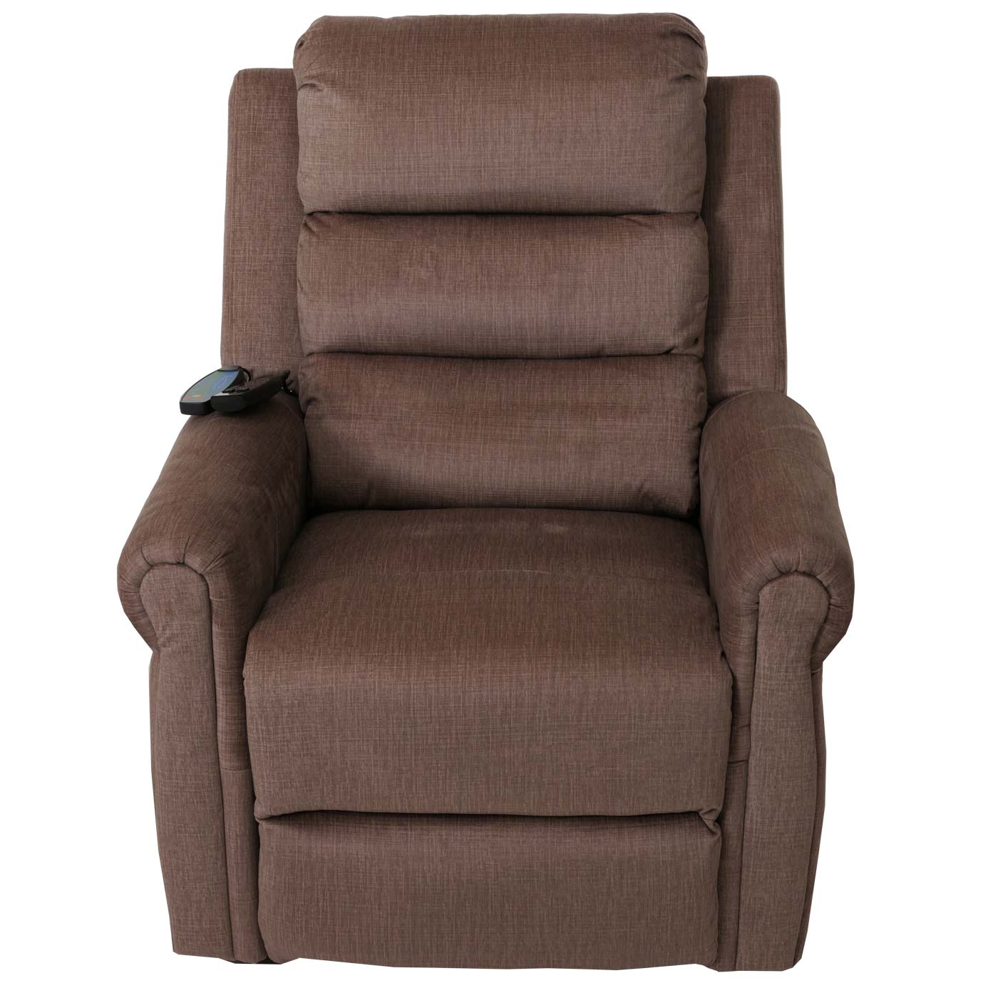 Cosmo Casa - TV-Relaxstoel - Relaxfauteuil met Ligfunctie, Sta-Op-Hulp, Massage en Verwarming - Chenille Textiel - Bruin