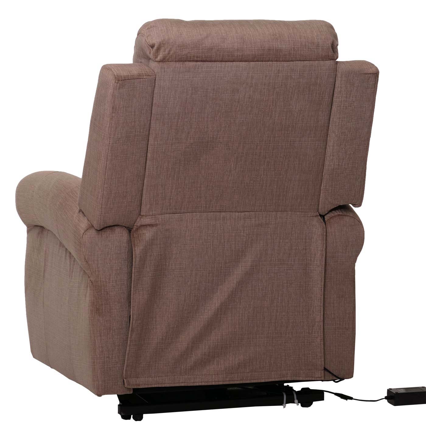 Cosmo Casa - TV-Relaxstoel - Relaxfauteuil met Ligfunctie, Sta-Op-Hulp, Massage en Verwarming - Chenille Textiel - Bruin