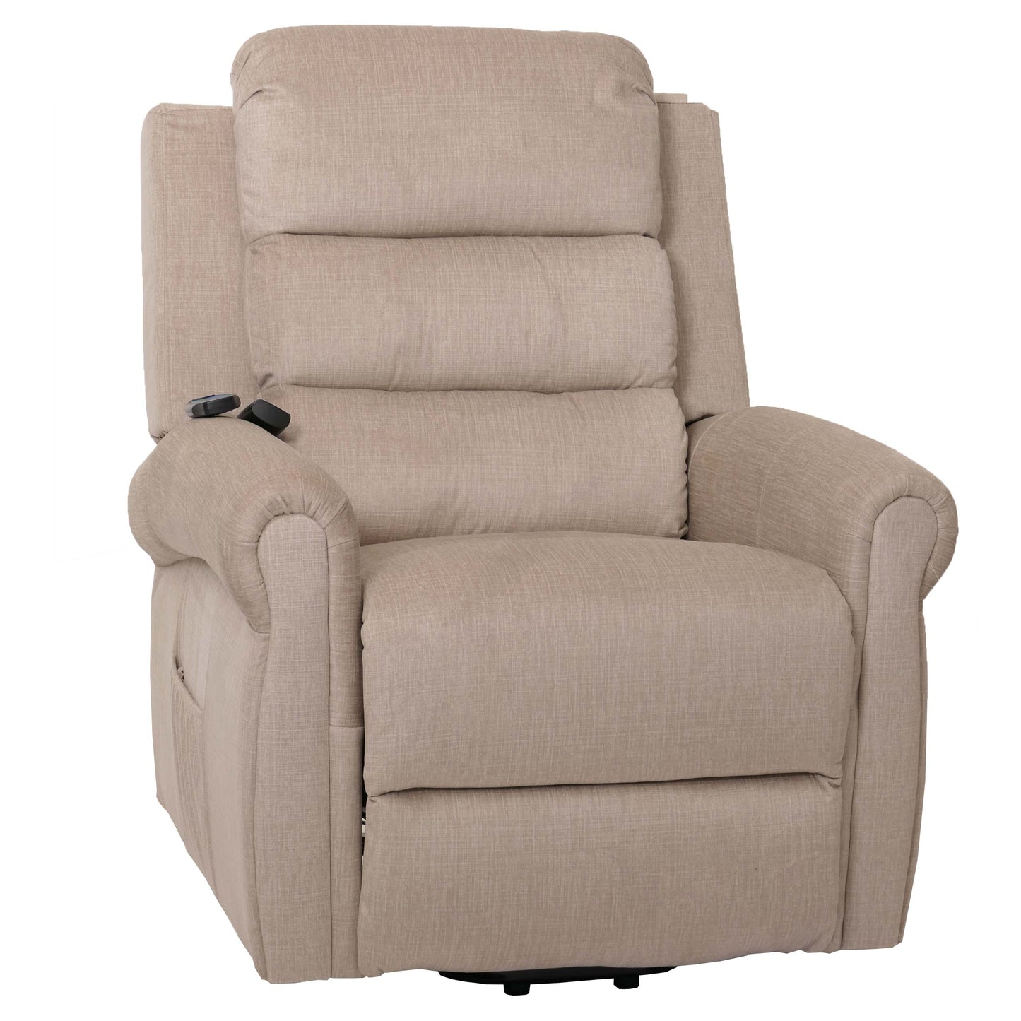 Cosmo Casa - TV-Relaxstoel - Relaxfauteuil met Ligfunctie, Sta-Op-Hulp, Massage en Verwarming - Chenille Textiel - Crème