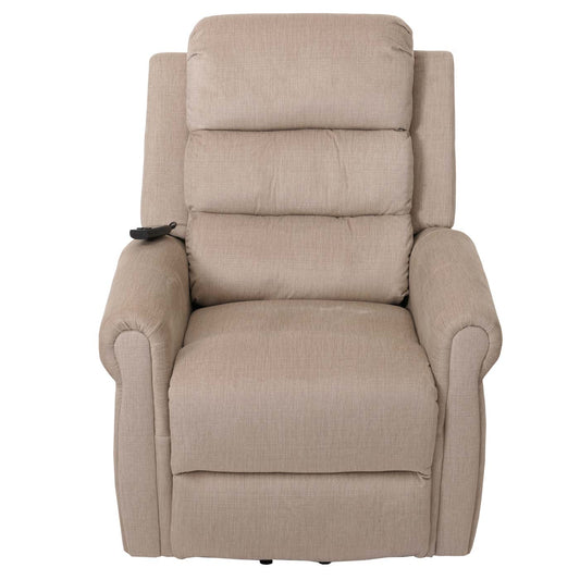 Cosmo Casa - TV-Relaxstoel - Relaxfauteuil met Ligfunctie, Sta-Op-Hulp, Massage en Verwarming - Chenille Textiel - Crème