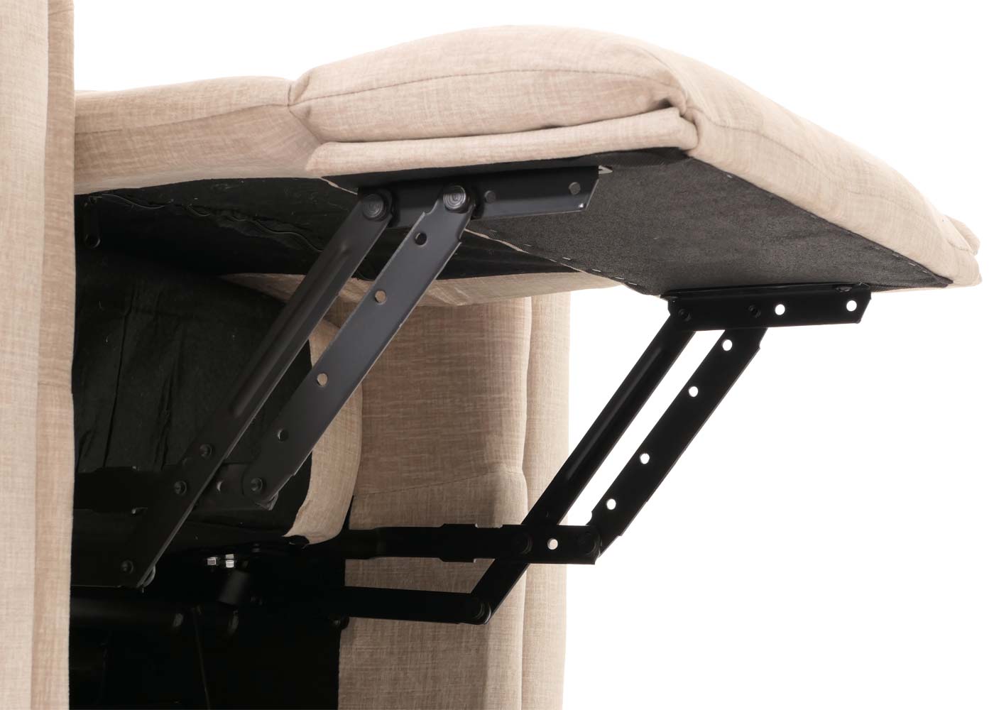 Cosmo Casa - TV-Relaxstoel - Relaxfauteuil met Ligfunctie, Sta-Op-Hulp, Massage en Verwarming - Chenille Textiel - Crème