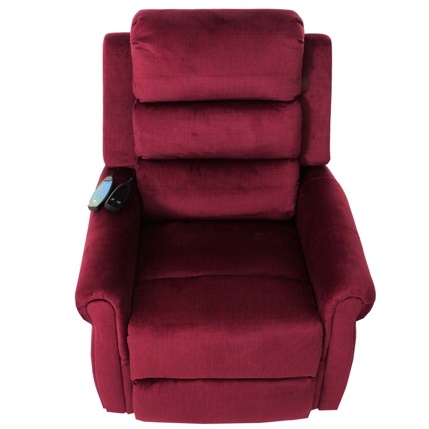Cosmo Casa - TV-Stoel - Relaxfauteuil met Ligfunctie en Opstahulp - Massage en Verwarming - Chenille Stof - Bordeaux