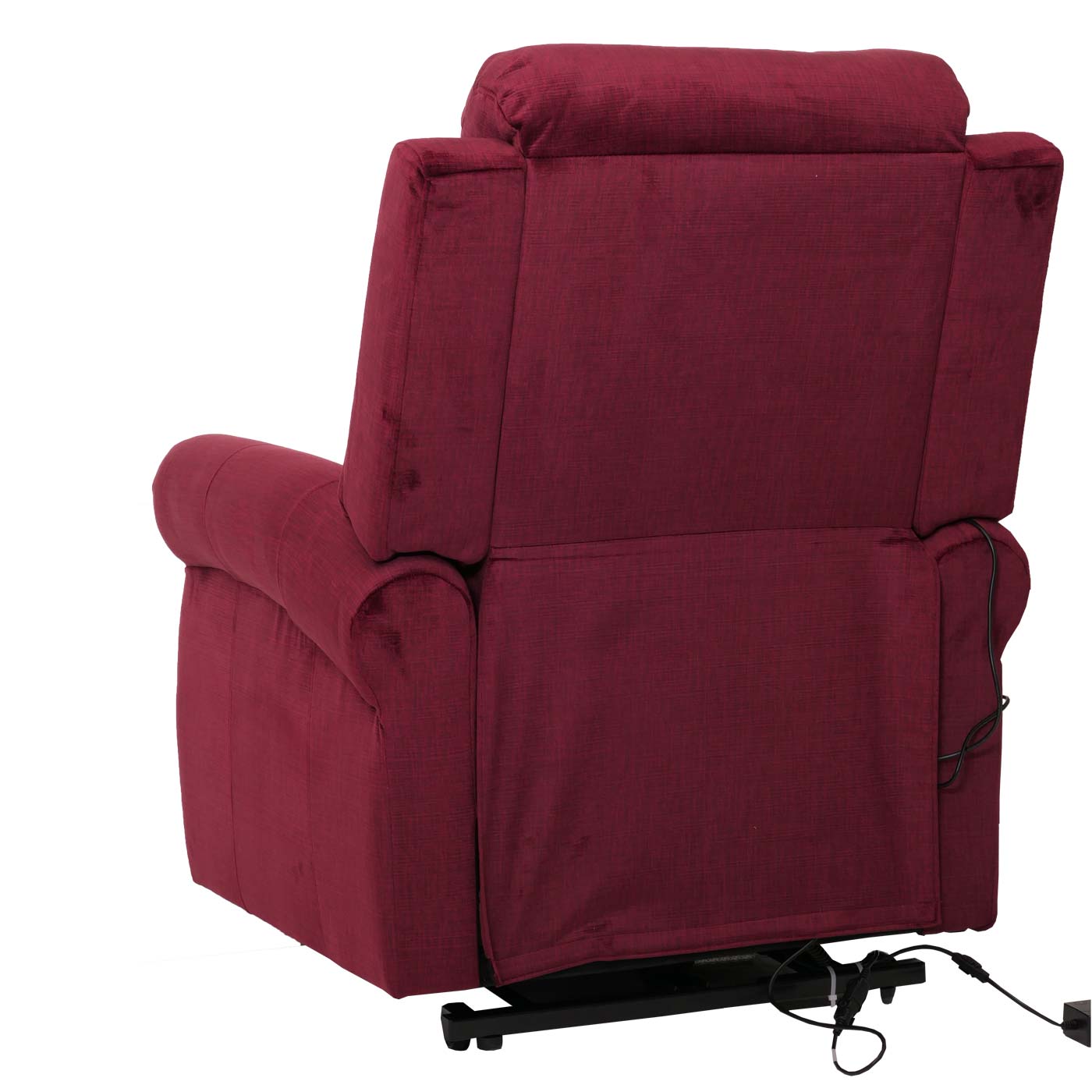 Cosmo Casa - TV-Stoel - Relaxfauteuil met Ligfunctie en Opstahulp - Massage en Verwarming - Chenille Stof - Bordeaux
