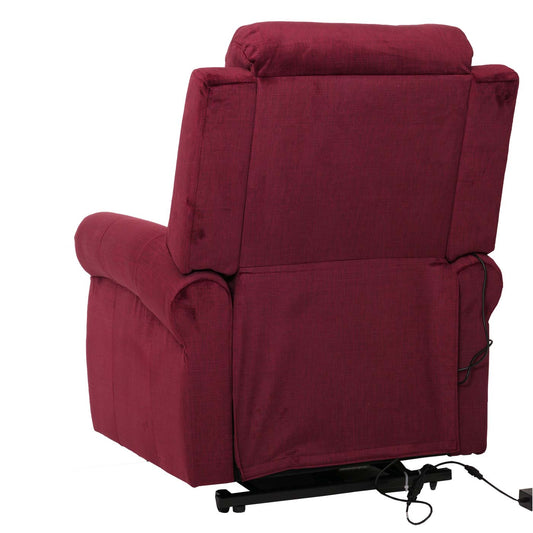 Cosmo Casa - TV-Stoel - Relaxfauteuil met Ligfunctie en Opstahulp - Massage en Verwarming - Chenille Stof - Bordeaux