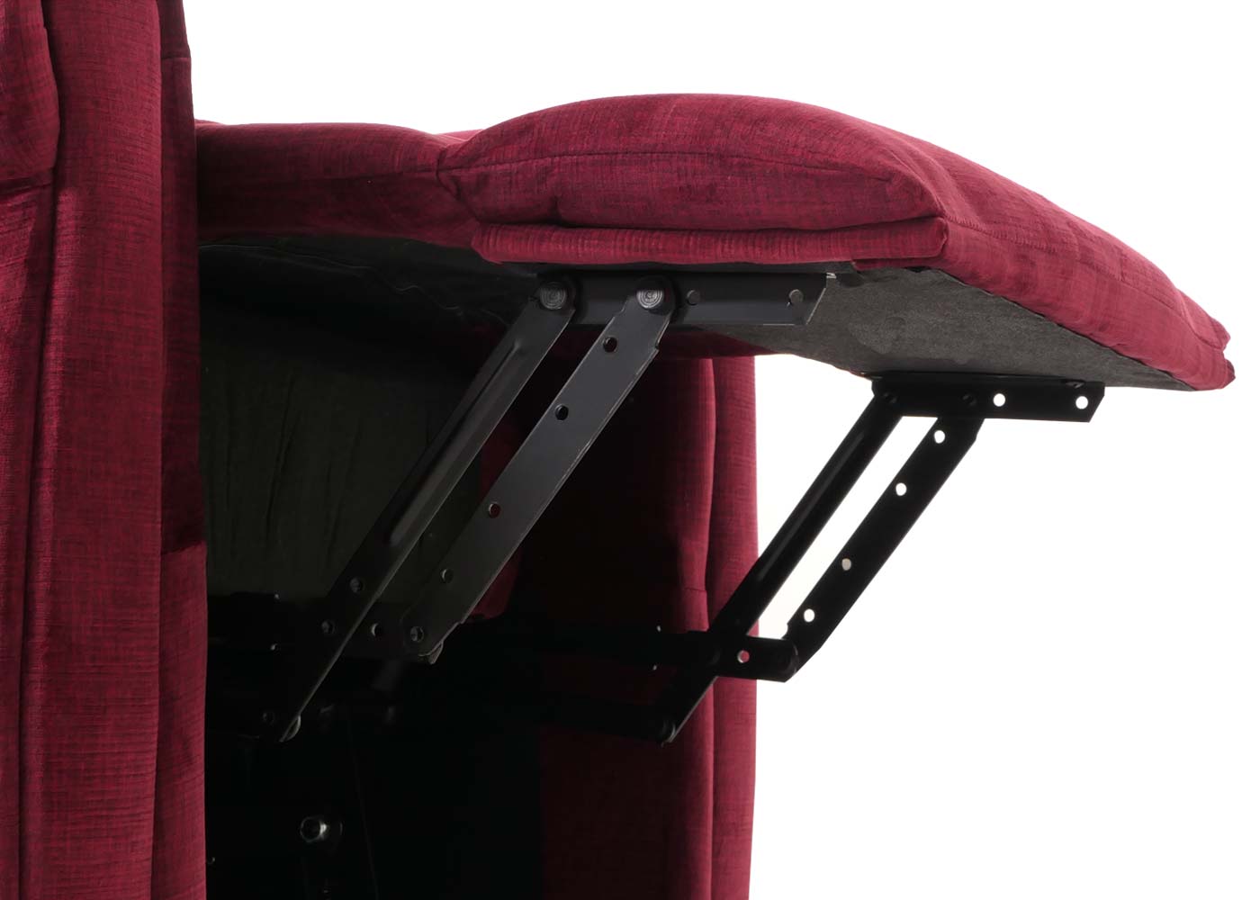 Cosmo Casa - TV-Stoel - Relaxfauteuil met Ligfunctie en Opstahulp - Massage en Verwarming - Chenille Stof - Bordeaux