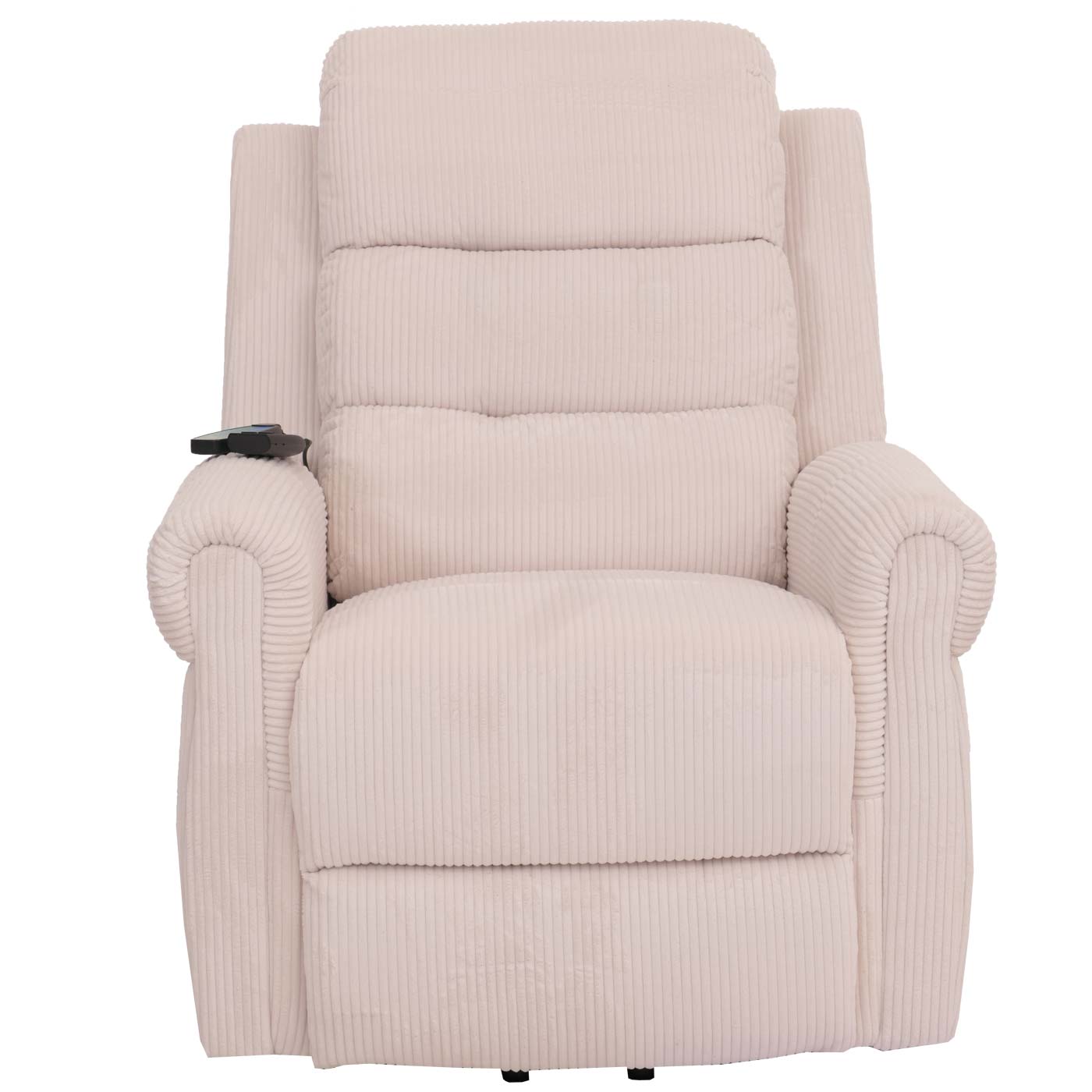 Cosmo Casa - TV-Stoel - Relaxfauteuil met Ligfunctie en Opstahulp - Massage en Verwarming - Snoer Stof - Crèmewit