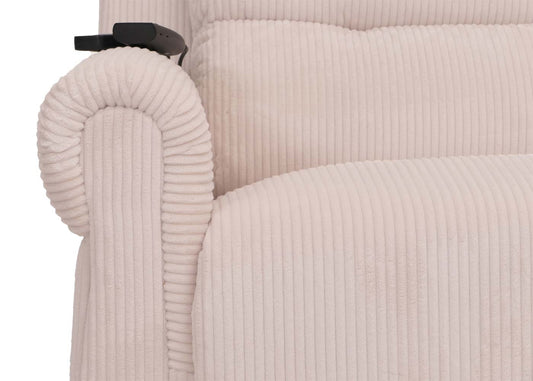 Cosmo Casa - TV-Stoel - Relaxfauteuil met Ligfunctie en Opstahulp - Massage en Verwarming - Snoer Stof - Crèmewit