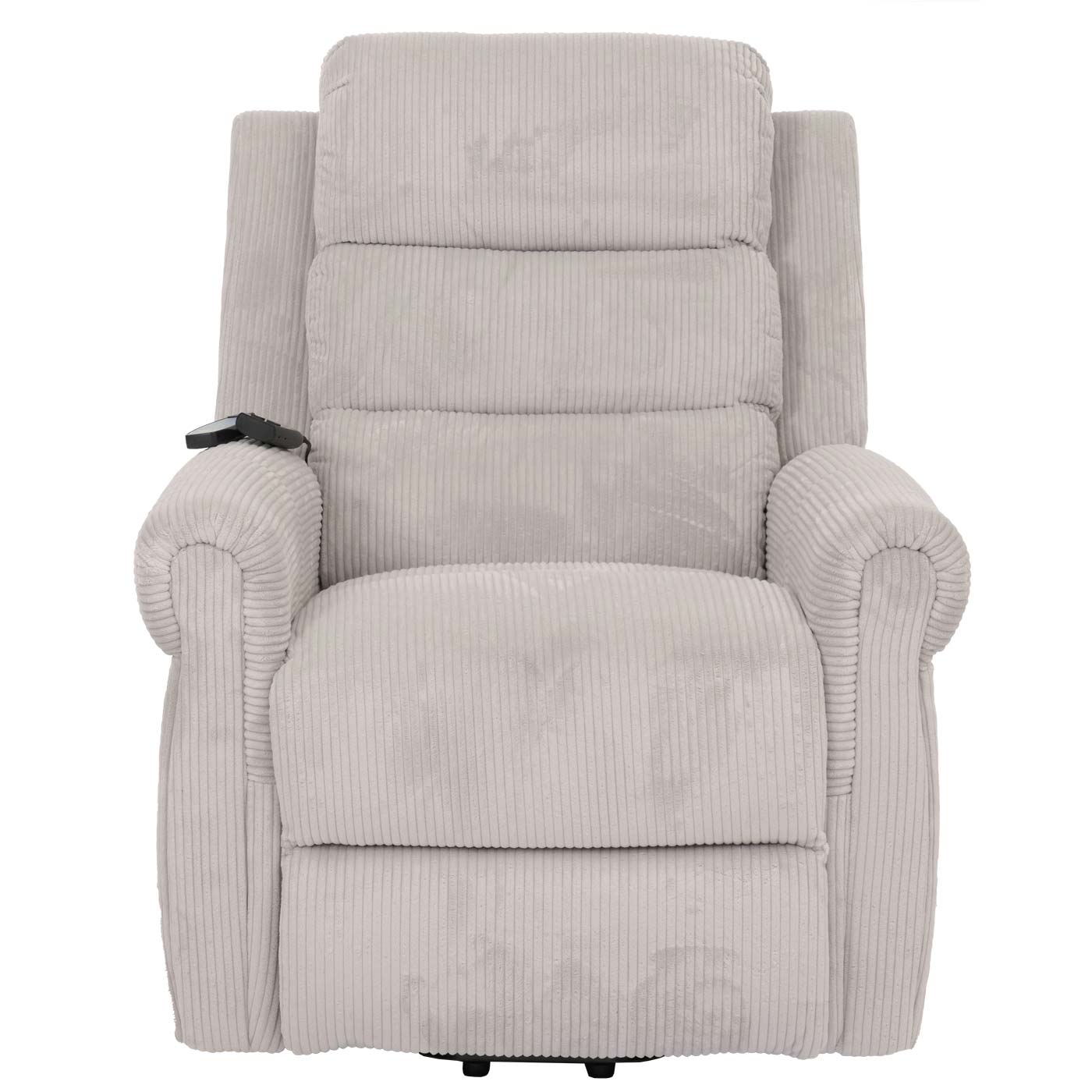 Cosmo Casa - TV-Stoel - Relaxfauteuil met Ligfunctie en Opstahulp - Massage en Verwarming - Corduroy Stof - Lichtgrijs