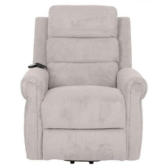 Cosmo Casa - TV-Stoel - Relaxfauteuil met Ligfunctie en Opstahulp - Massage en Verwarming - Corduroy Stof - Lichtgrijs