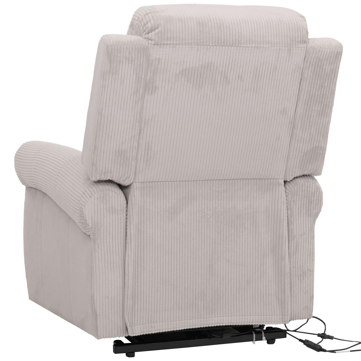 Cosmo Casa - TV-Stoel - Relaxfauteuil met Ligfunctie en Opstahulp - Massage en Verwarming - Corduroy Stof - Lichtgrijs