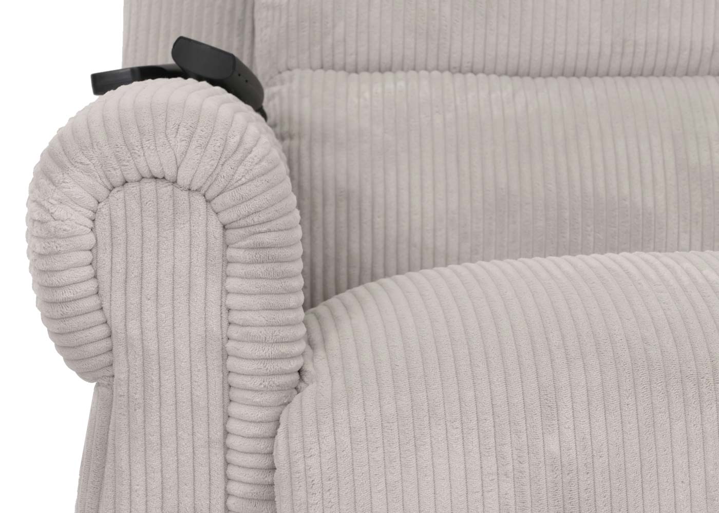 Cosmo Casa - TV-Stoel - Relaxfauteuil met Ligfunctie en Opstahulp - Massage en Verwarming - Corduroy Stof - Lichtgrijs