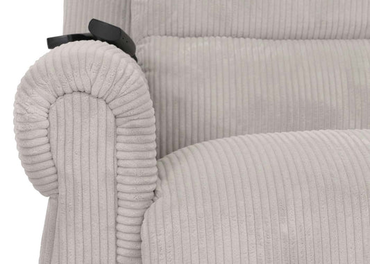 Cosmo Casa - TV-Stoel - Relaxfauteuil met Ligfunctie en Opstahulp - Massage en Verwarming - Corduroy Stof - Lichtgrijs