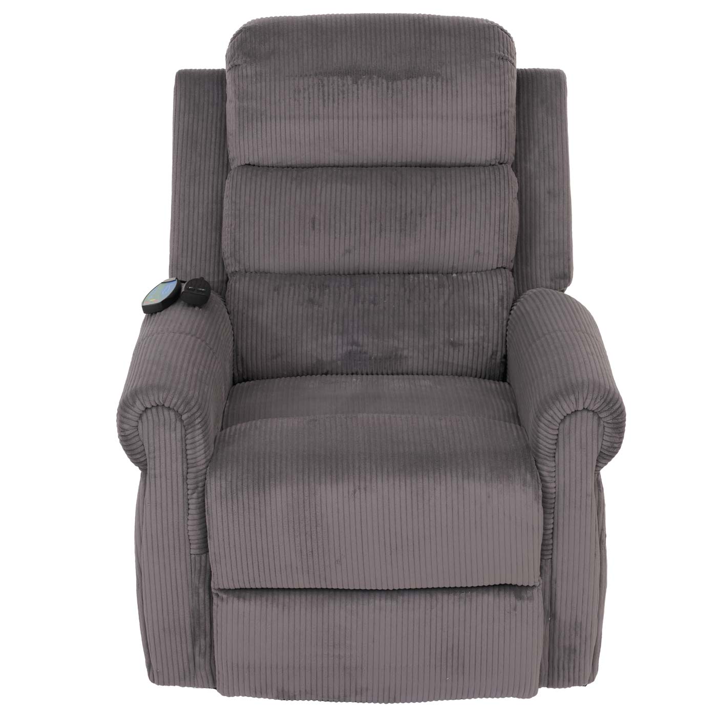 Cosmo Casa - TV-Stoel - Relaxfauteuil met Ligfunctie en Opstahulp - Massage en Verwarming - Corduroy Stof - Donkergrijs