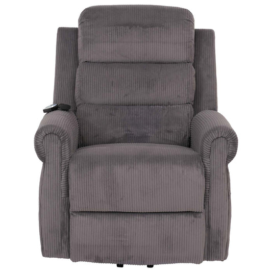Cosmo Casa - TV-Stoel - Relaxfauteuil met Ligfunctie en Opstahulp - Massage en Verwarming - Corduroy Stof - Donkergrijs