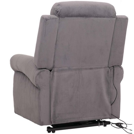 Cosmo Casa - TV-Stoel - Relaxfauteuil met Ligfunctie en Opstahulp - Massage en Verwarming - Corduroy Stof - Donkergrijs
