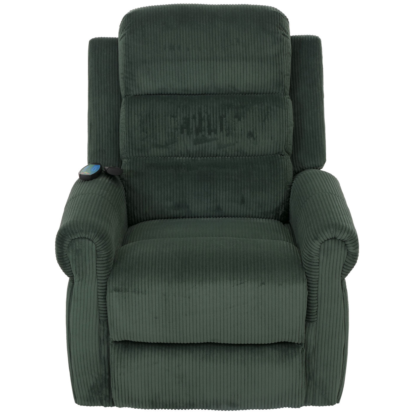 Cosmo Casa - TV-Stoel - Relaxfauteuil met Ligfunctie en Opstahulp - Massage en Verwarming - Snoer Stof - Groen