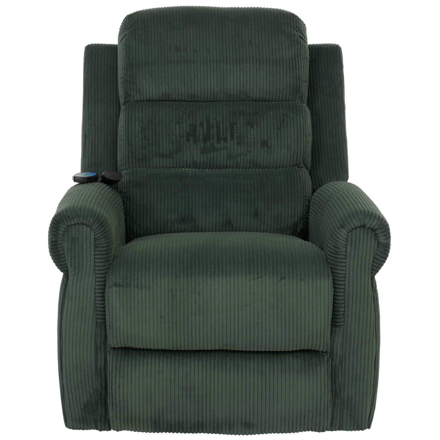 Cosmo Casa - TV-Stoel - Relaxfauteuil met Ligfunctie en Opstahulp - Massage en Verwarming - Snoer Stof - Groen