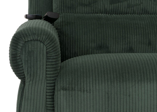 Cosmo Casa - TV-Stoel - Relaxfauteuil met Ligfunctie en Opstahulp - Massage en Verwarming - Snoer Stof - Groen