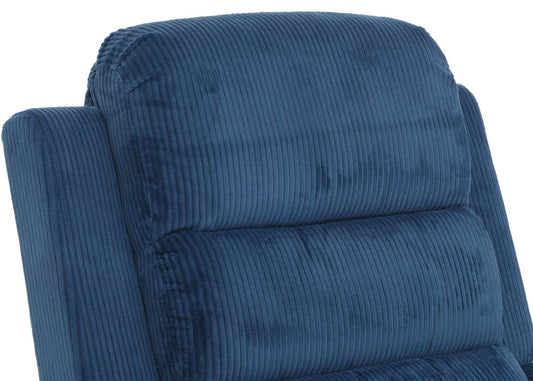 Cosmo Casa - TV-Stoel - Relaxfauteuil met Ligfunctie en Opstahulp - Massage en Verwarming - Snoer Stof - Blauw