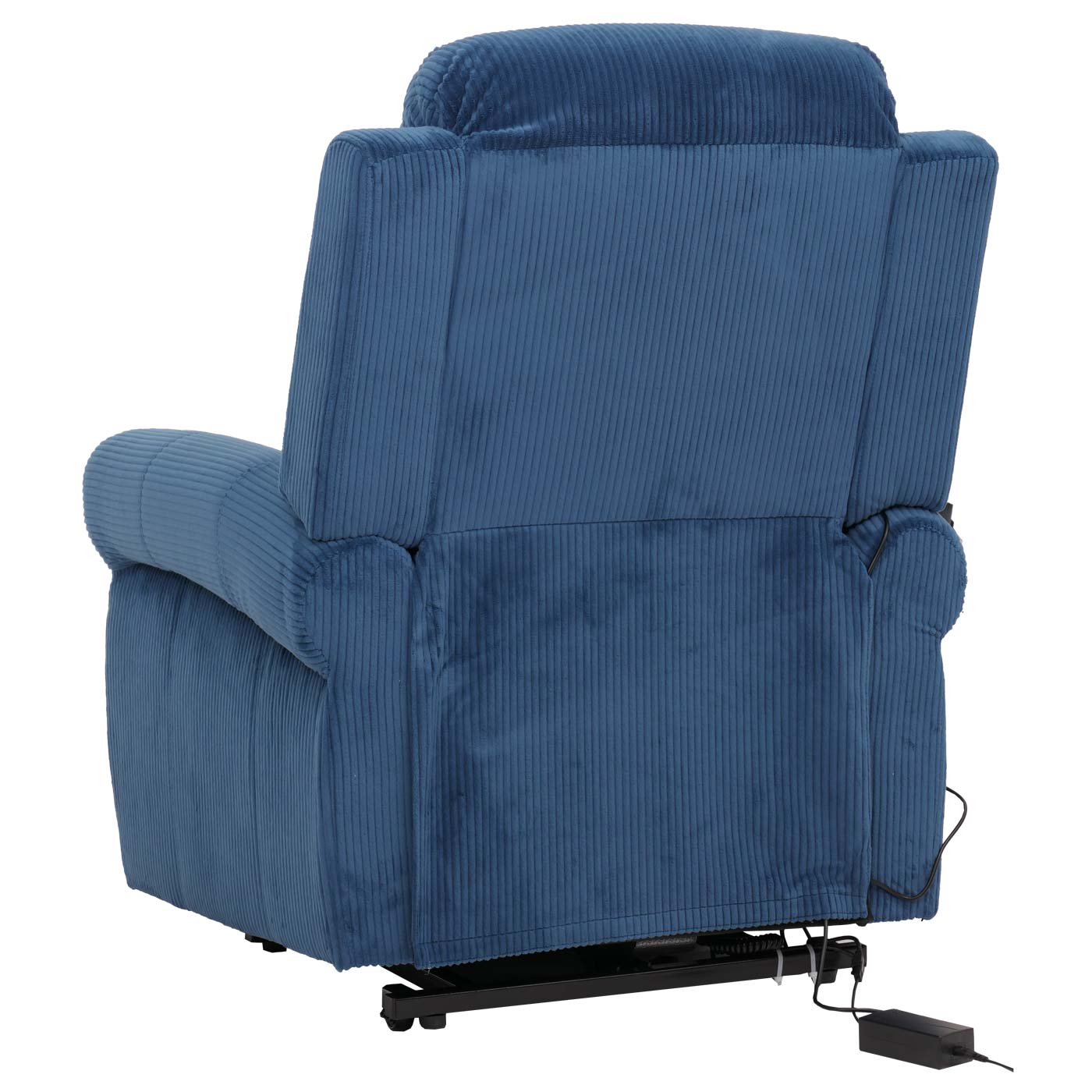 Cosmo Casa - TV-Stoel - Relaxfauteuil met Ligfunctie en Opstahulp - Massage en Verwarming - Snoer Stof - Blauw