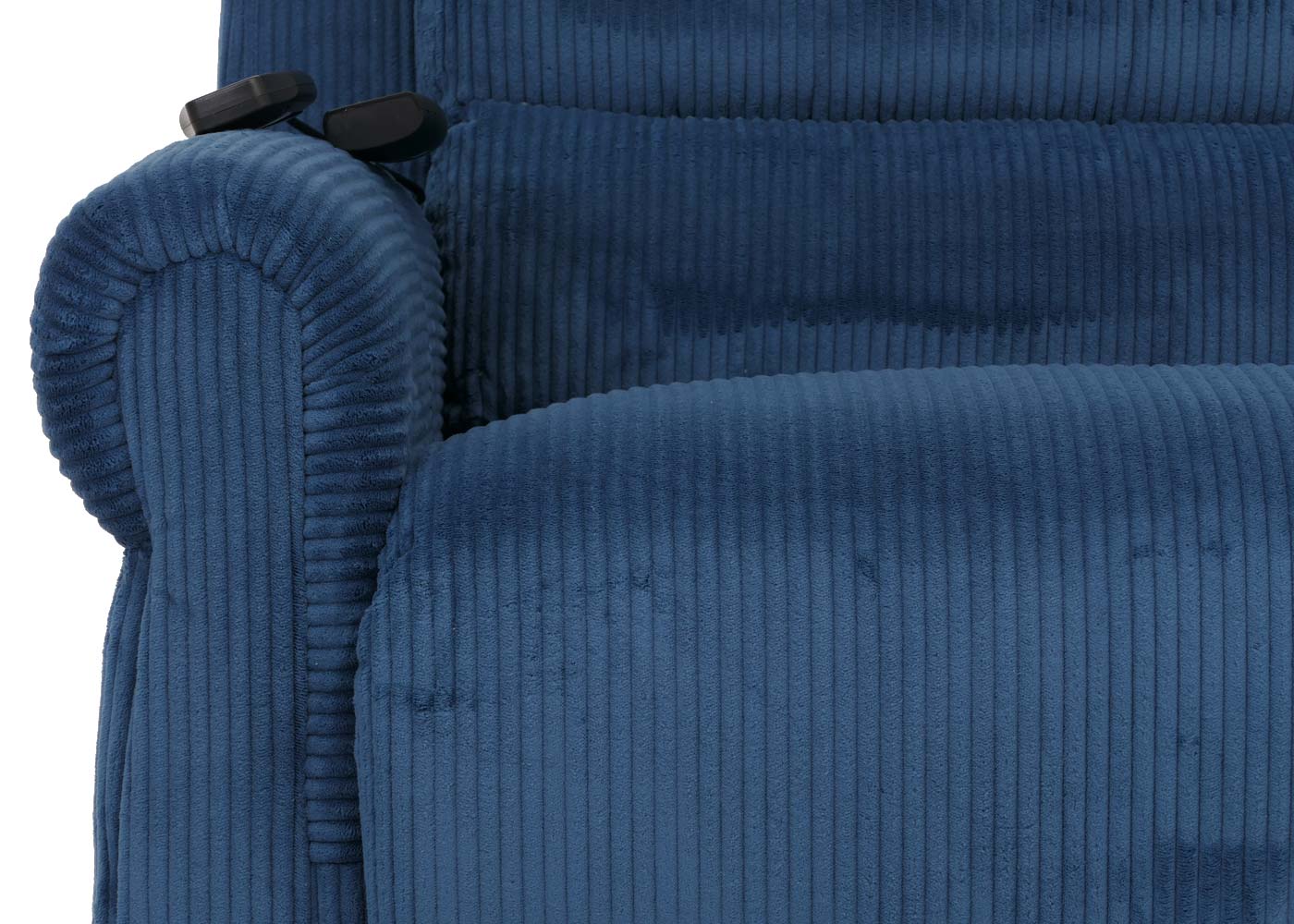 Cosmo Casa - TV-Stoel - Relaxfauteuil met Ligfunctie en Opstahulp - Massage en Verwarming - Snoer Stof - Blauw