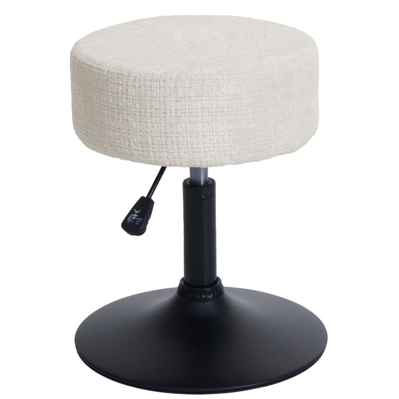 Cosmo Casa - Make-up Kruk - In Hoogte Verstelbaar & Draaibaar - Chenille Stof - Crèmewit