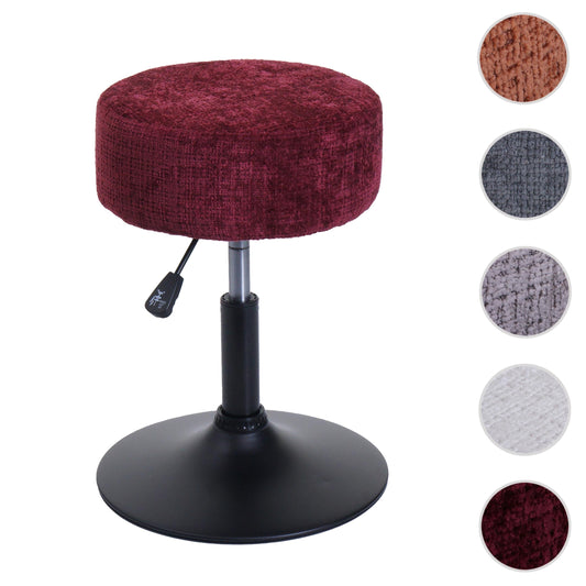 Cosmo Casa - Make-up Kruk - In Hoogte Verstelbaar & Draaibaar - Chenille Stof - Bordeaux