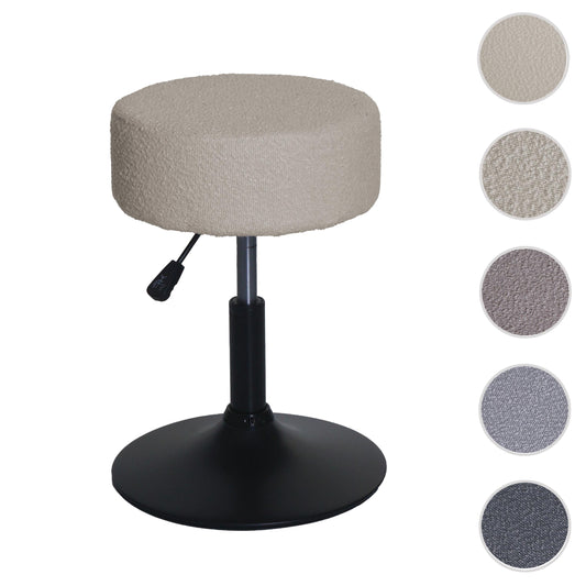 Cosmo Casa - Make-up Kruk - In Hoogte Verstelbaar & Draaibaar - Boucle Stof - Beige