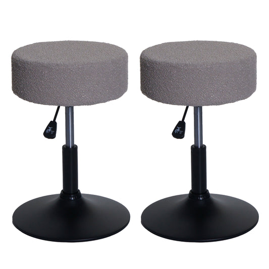 Cosmo Casa - Set van 2 Krukken - Make-up Kruk - In Hoogte Verstelbaar & Draaibaar - Boucle Stof - Taupe