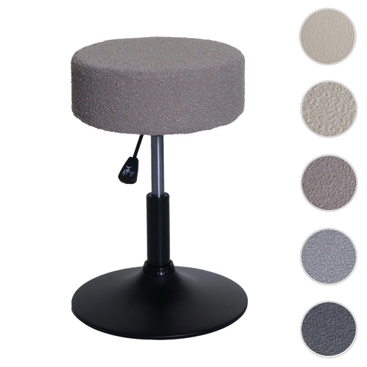 Cosmo Casa - Make-up Kruk - In Hoogte Verstelbaar & Draaibaar - Boucle Stof - Taupe