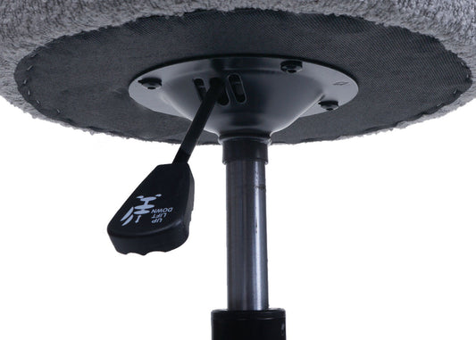 Cosmo Casa - Make-up Kruk - In Hoogte Verstelbaar & Draaibaar - Boucle Stof - Grijs