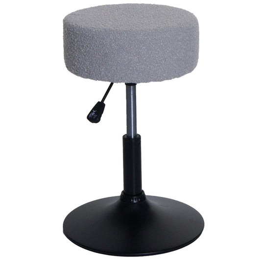 Cosmo Casa - Make-up Kruk - In Hoogte Verstelbaar & Draaibaar - Boucle Stof - Grijs