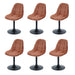 Cosmo Casa - Set van 6 Eetkamerstoelen - Keukenstoelen - Draaistoelen - Staal - Stoftextiel Chenille - 465gm - FSC - Terracotta