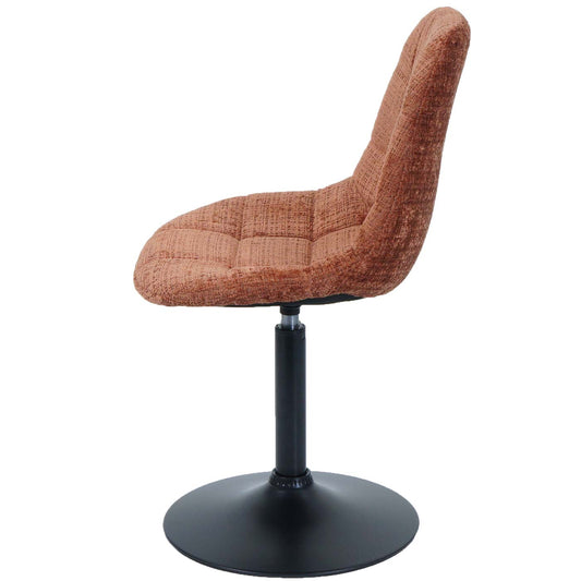 Cosmo Casa - Set van 2 Eetkamerstoelen - Keukenstoelen - Draaistoelen - Staal - Stoftextiel Chenille - 465gm - FSC - Terracotta